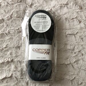 Copper Fit Women’s Black No Show Socks Large/X Large